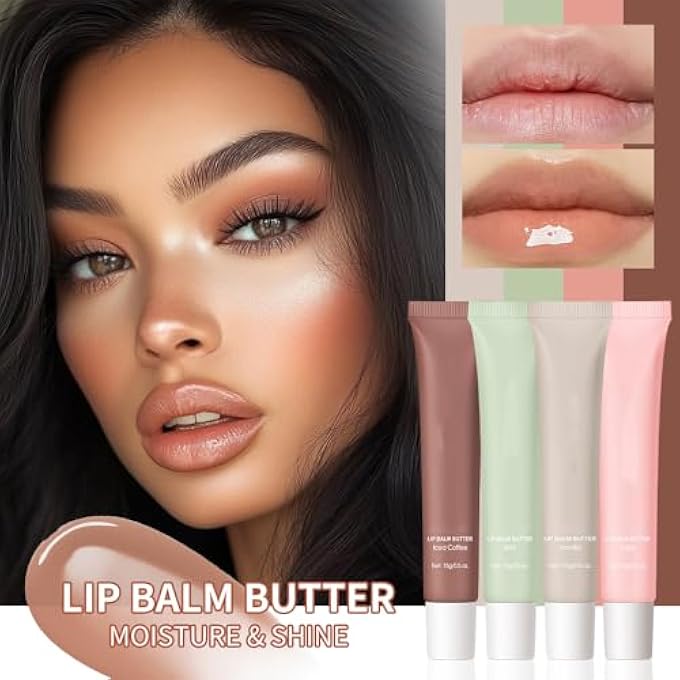 Easilydays LIP GLOWY BALM BUTTER LIP BALM MOISTURIZING HYDRATING LIP MASK REPAIR MOISTURIZER PLUMPS LIPS CARE LIP TREATMENT FOR DRY CRACKED LIP, GLOSSY FINISH, VEGAN LIP BALM CHAPSTICK, #1 VANILLA - Image 2